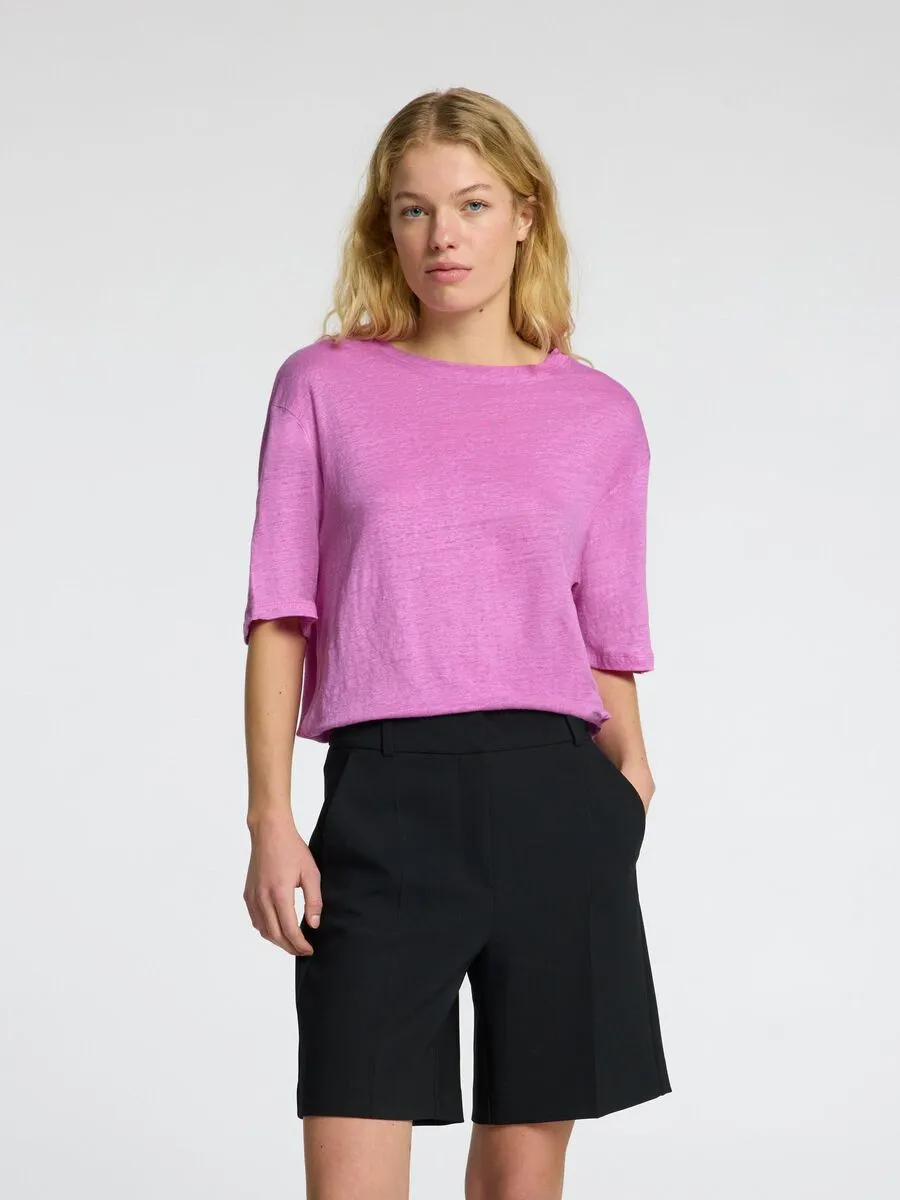 Selected Femme Vilja pure linen s/s Tee First Bloom