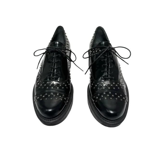 Stuart Weitzman Shoe Size 8.5 Black Platform Sole Oxfords