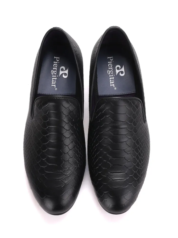 Summer new style genuine leather crocodile pattern embossed men's loafers, handmade British style gentleman's casual smoking shoes, trendy single shoes