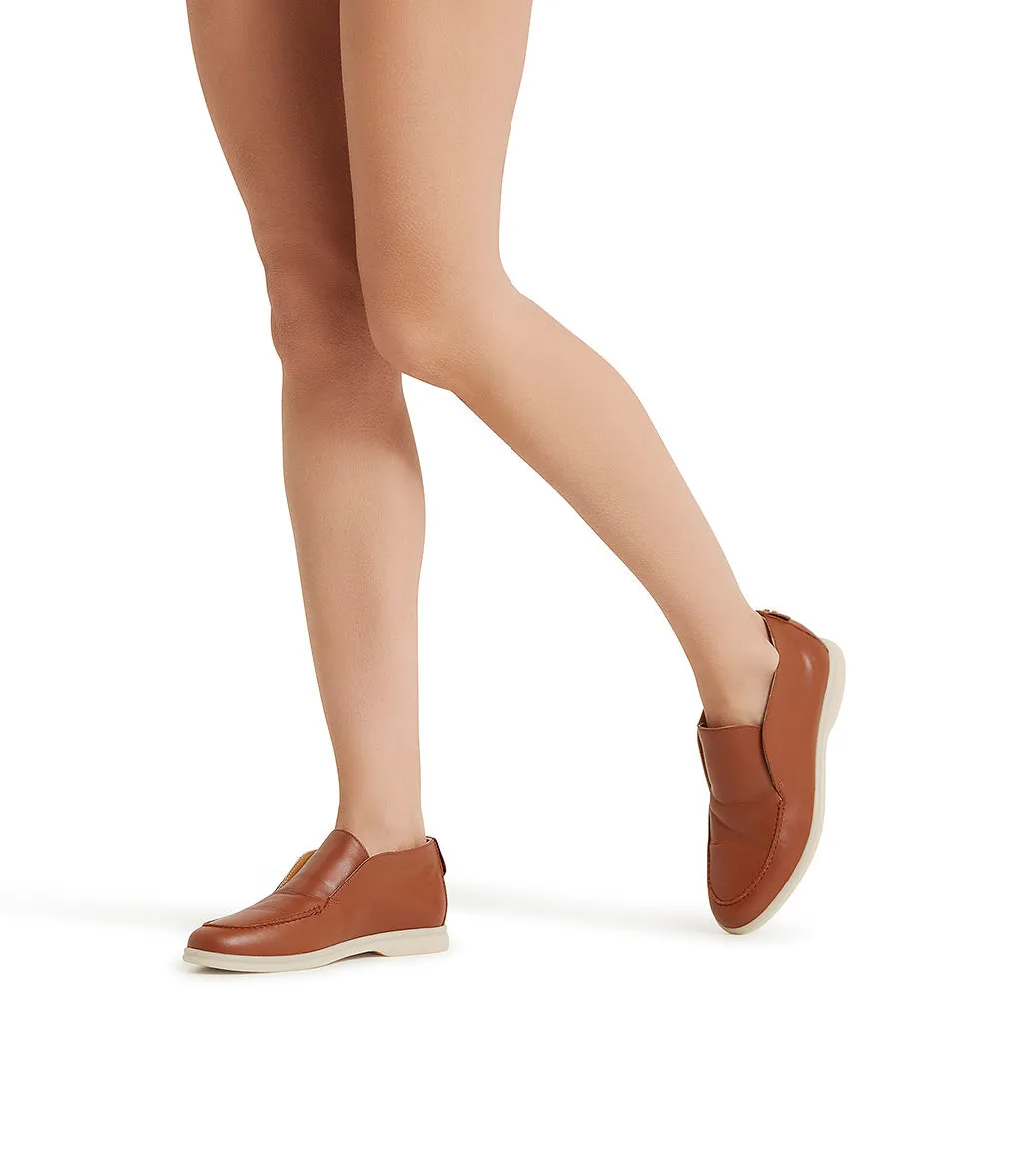 Tan leather loafers