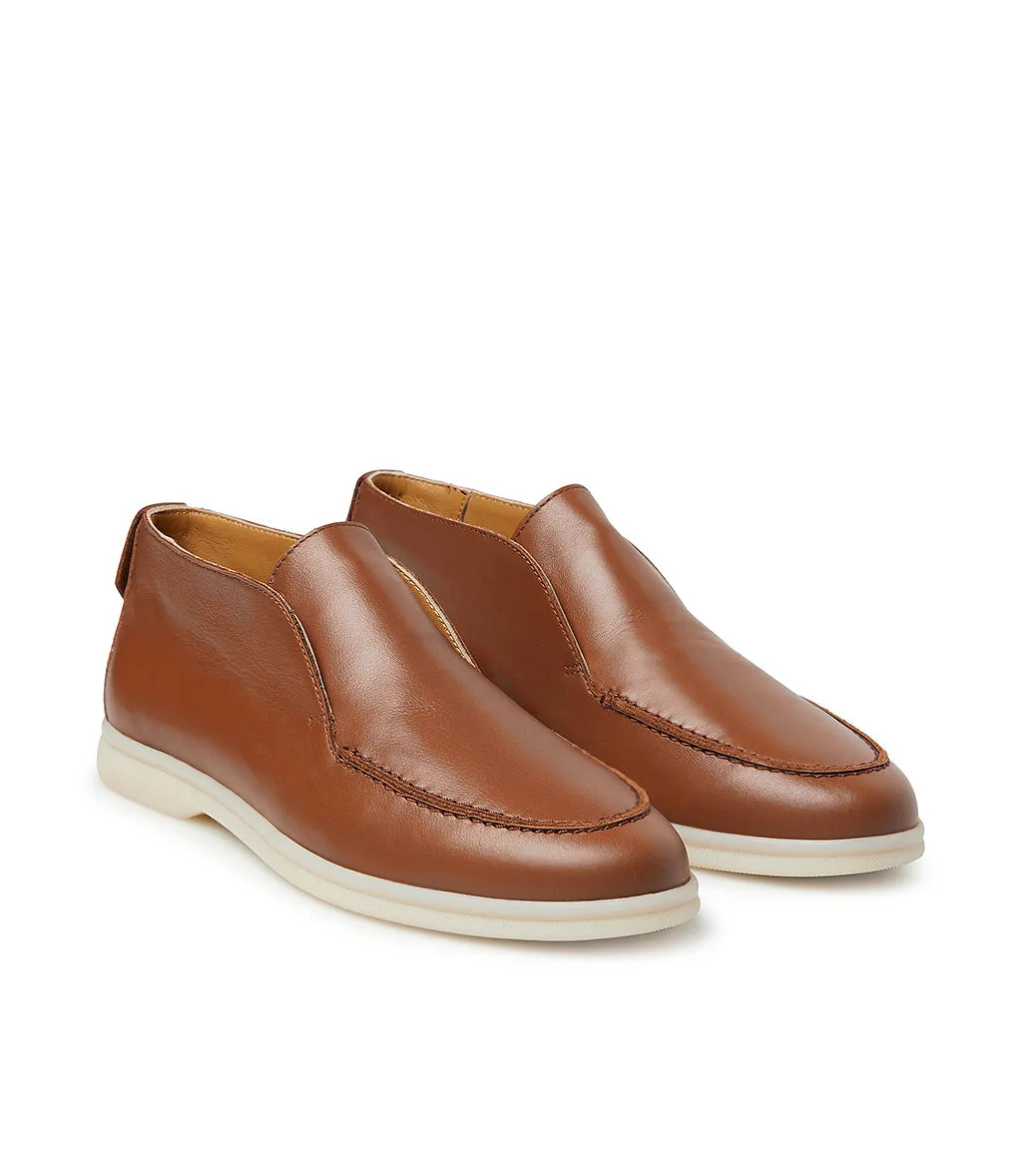 Tan leather loafers