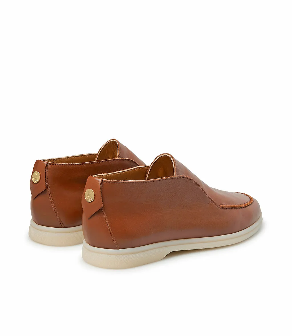 Tan leather loafers