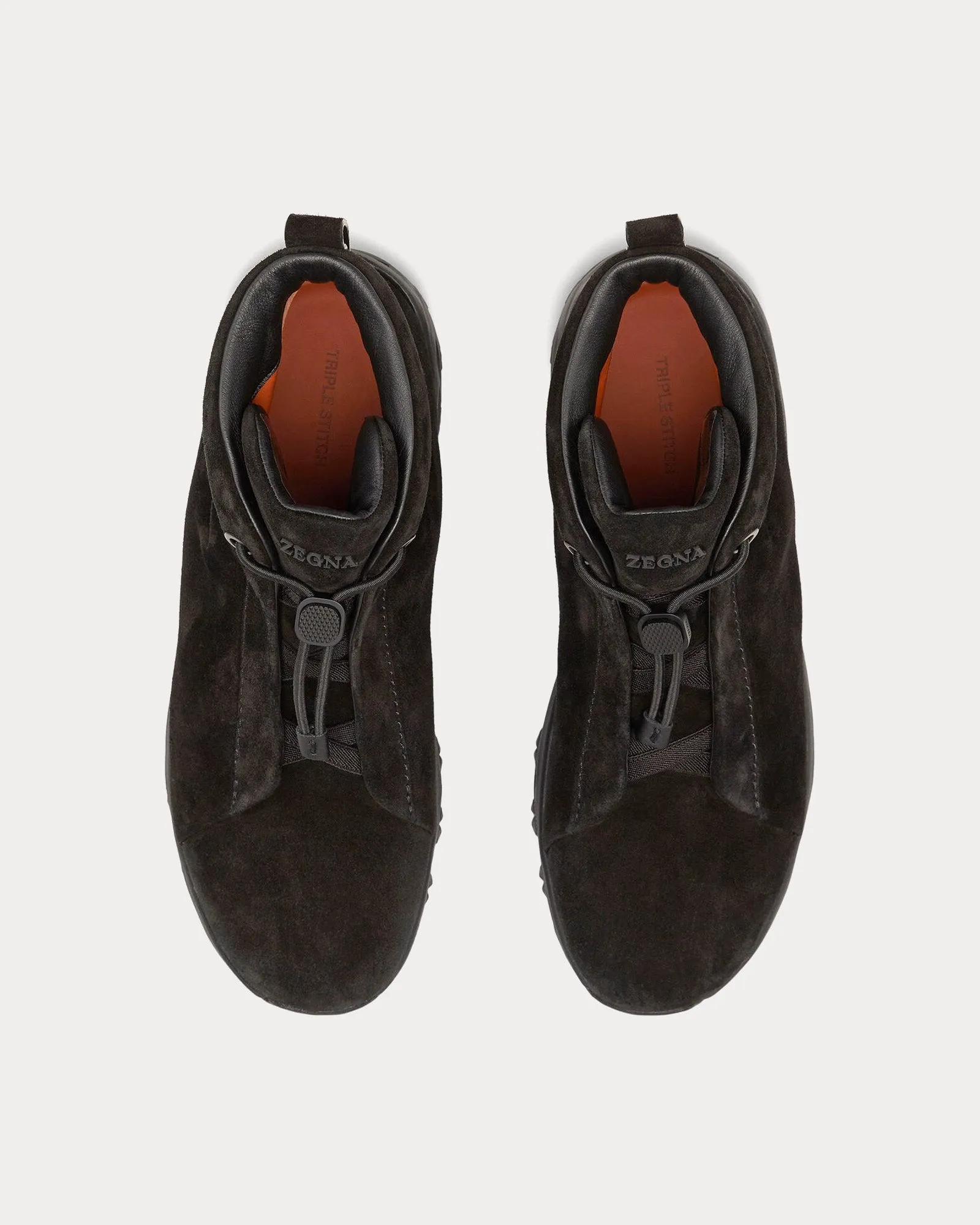 Triple Stitch Vetta Suede Black High Top Sneakers