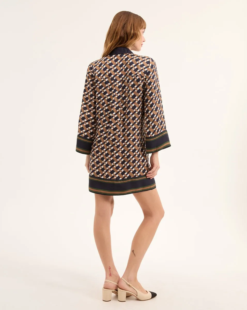 Veronica Beard Sumatra Dress in Navy/Acorn