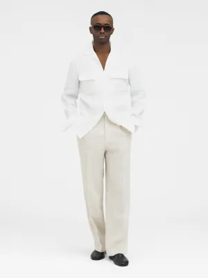 White Linen Camp Shirt