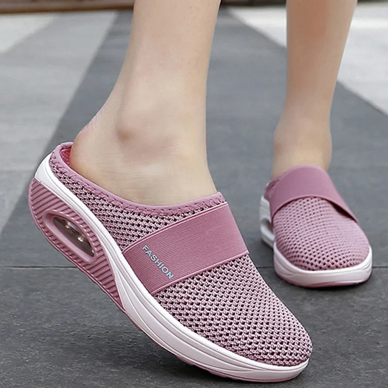 Women Sandals Fashion Wedges Platform Shoes Female Slides Women&#39;s Slippers Breathable Mesh Lightweight Ladies Footwear