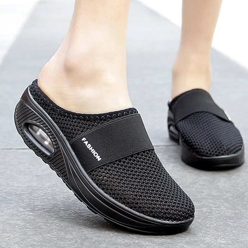 Women Sandals Fashion Wedges Platform Shoes Female Slides Women&#39;s Slippers Breathable Mesh Lightweight Ladies Footwear