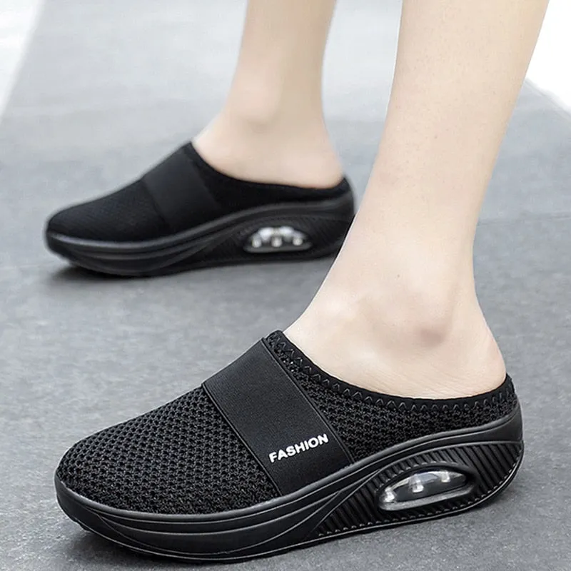 Women Sandals Fashion Wedges Platform Shoes Female Slides Women&#39;s Slippers Breathable Mesh Lightweight Ladies Footwear