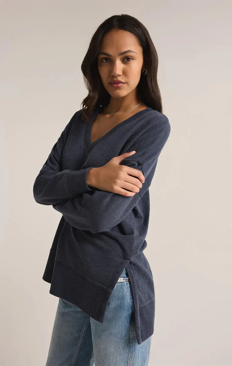 ZSU Modern V Neck Weekender in Eclipse Blue